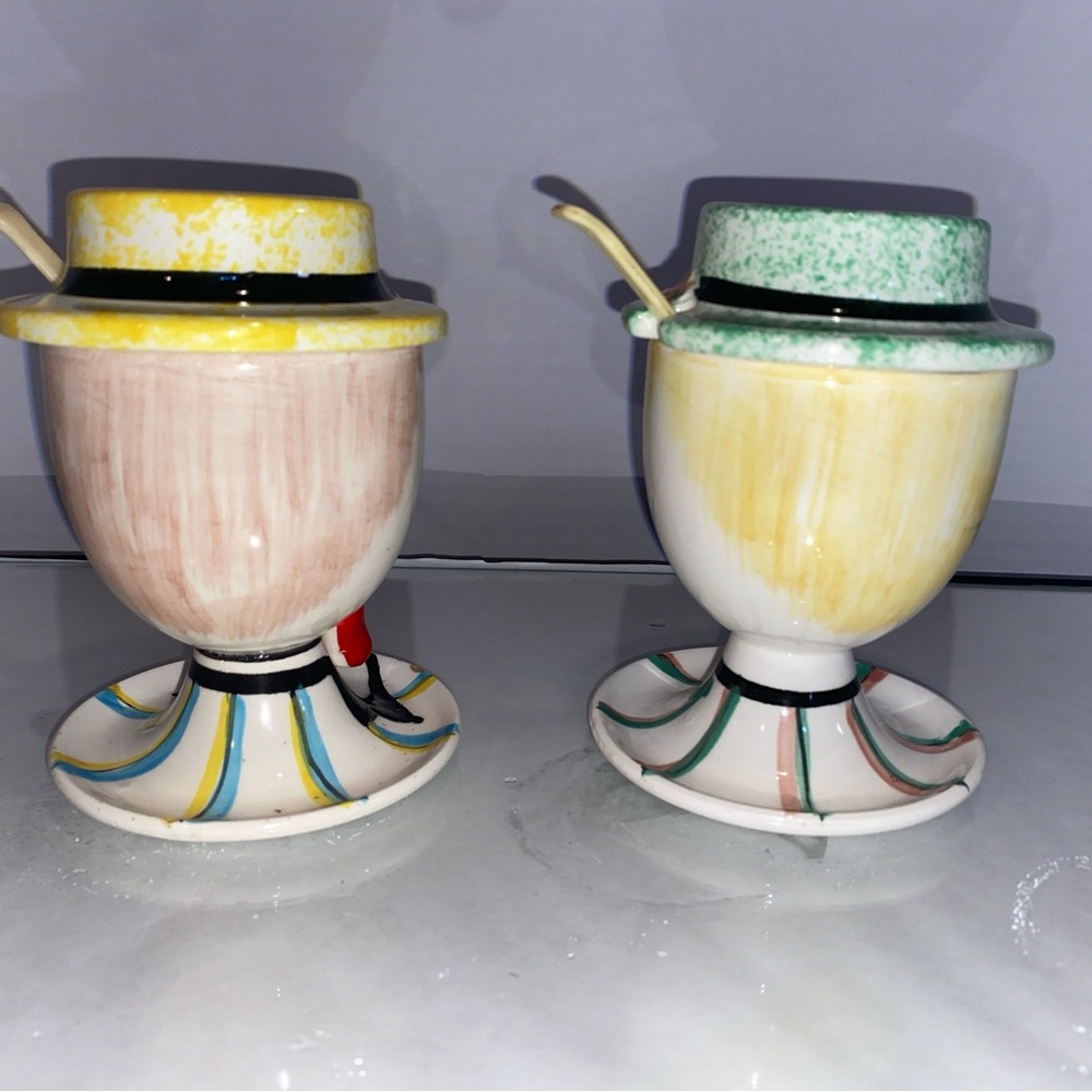 Mustard And ketchup Head Condiment Cups LEGO Vintage MCM Serving - Picture 4 of 7